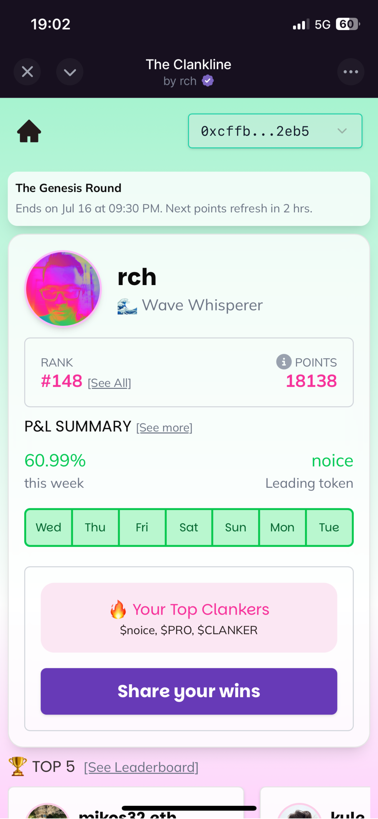 The Clankline - Farcaster Mini Apps screenshot